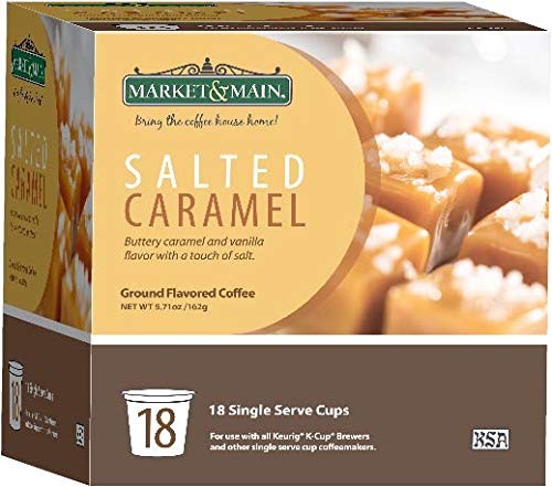 Market & Main OneCup, Caramelo Salado, Compatible con Keurig K-cup Brewers, 18