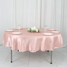 Dusty Rose 90" ROUND Satin TABLECLOTH Wedding Party Home Kitchen Tabletop Linens