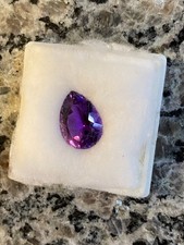 Natural Amethyst 8ct Loose Gemstone Faceted Pear Cut - Pendant size