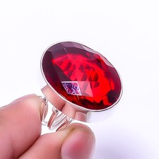 Red Garnet 925 Sterling Silver Handmade Ring S.7 R 9380 157 49, Christmas Gift