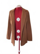 Tailored Brown Open Front Blazer Jacket