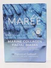 Maree Marine Collagen Facial Masks Sealed Box of 6 Face Masks Exp 09/2026