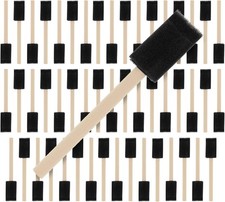 US Art Supply 1 inch Foam Sponge Wood Handle Paint Brush Set Multicolor