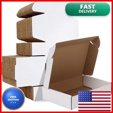 HORLIMER 9x6x2 Shipping Boxes Set of 50 White Corrugated Cardboard Mailer