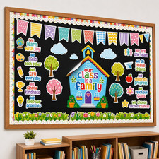 Our Class Is a Family Motivational Bulletin Board Set, Colorful Positive