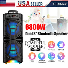 Dual 8 Bluetooth Party Speaker Karaoke Portab...