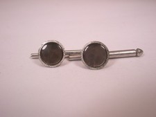 SINGLES 2 5/16" Gray MOP Round Vintage SWANK Formal Tux Prom Shirt Stud c2043