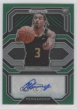 2021-22 Panini Prizm Draft Picks College Penmanship Green Manny Camper Auto 10qd