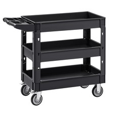 2/3 Shelf Service Cart Dolly with 360° Swivel Wheels Ergonomic Storage Handle