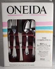 Vintage Oneida The Complete Eight 53 Piece Stainless Flatware Set Brand New Nos