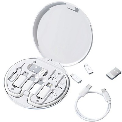 Ladekabel Adapter Set 5in1 mit Handy Stand/USB A/Type-C/Micro USB/iOS/SIM Nadel