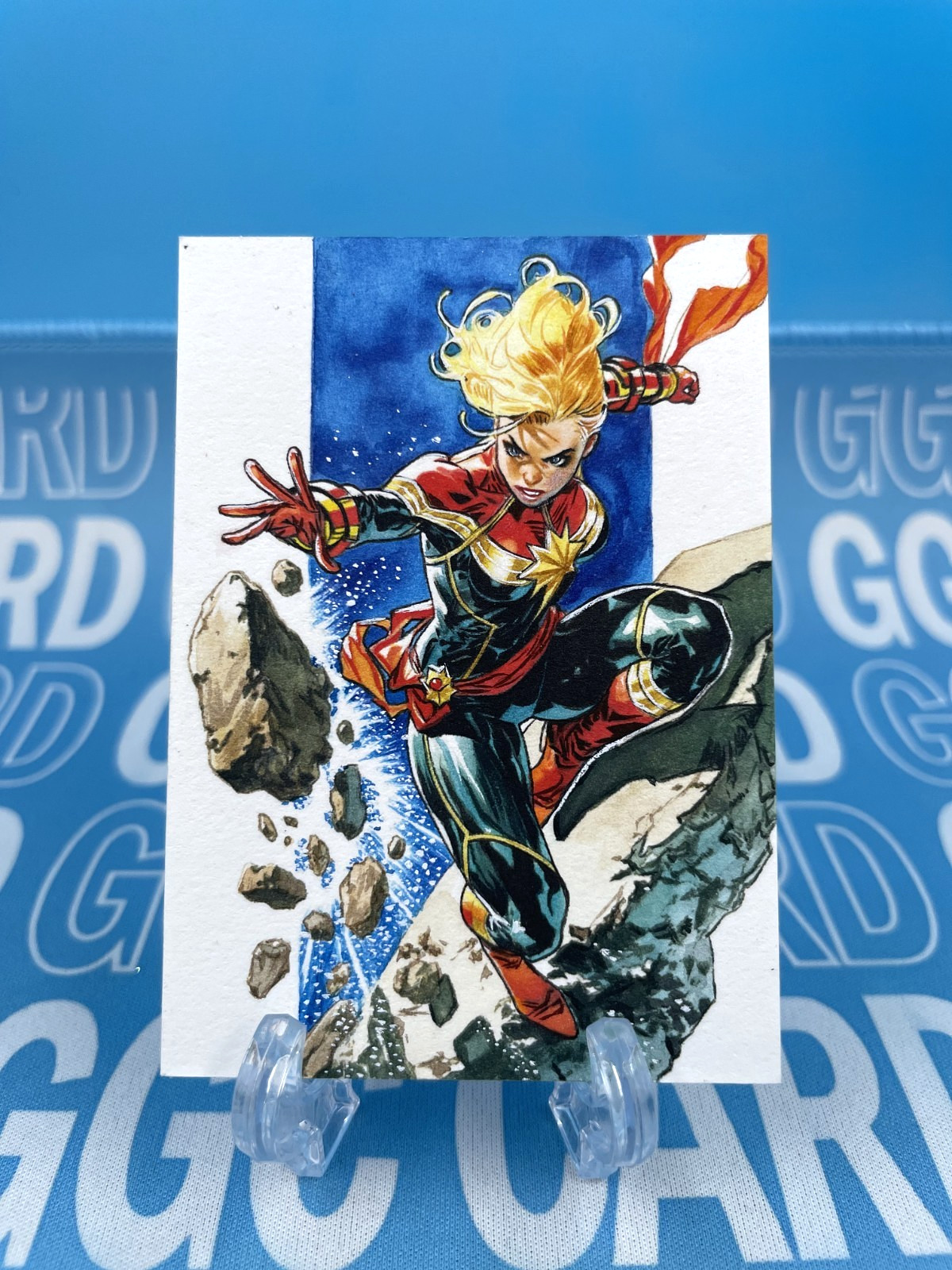 GGC Studio Marvel Captain Marvel Artist Hand Drawn Auto Sketch Card 1/1