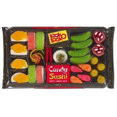 (19,90 /1kg) Look o Look Candy Sushi aus Fruchtgummi, Schaumzucker 300g