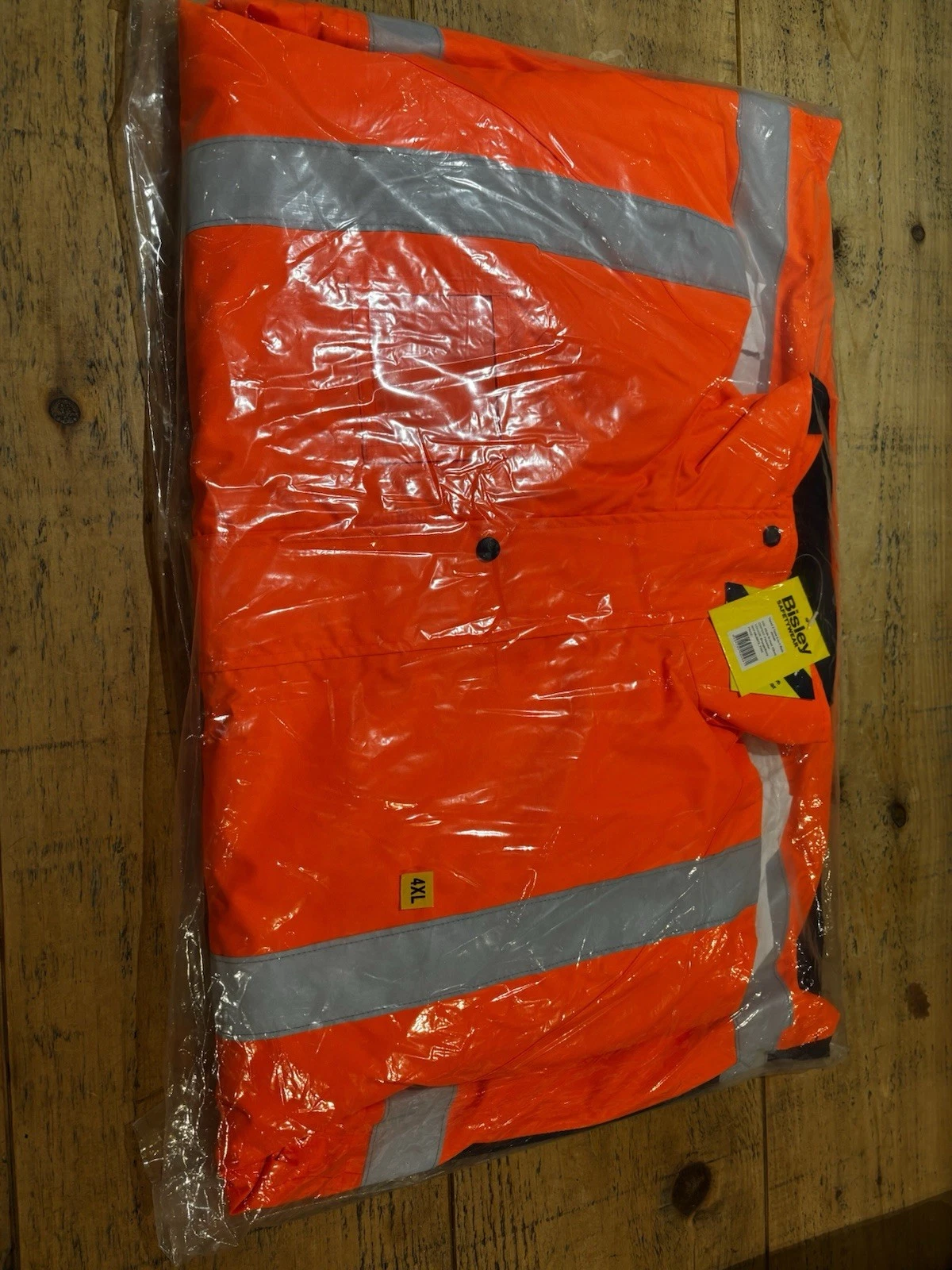 Bisley 5‑in‑1 Taped Rain Jacket – Hi‑Vis Orange/Navy – Size 4XL – New - product detail image 2