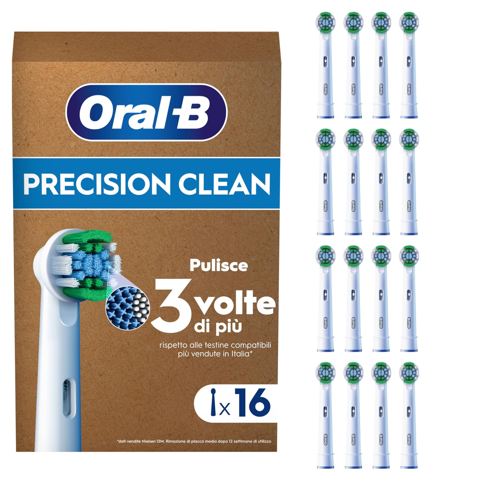 Oral B Testine Di Ricambio per Spazzolino Elettrico 16 Testine Oral B Pro