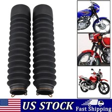 Cubierta antipolvo amortiguador de goma delantera para bota horquilla delantera motocicleta 2x 12 secciones negra