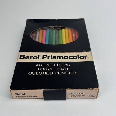Vintage Berol Prismacolor 36 Color Thick Lead Art Set Colored Pencils 954