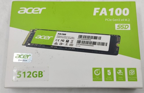 512GB Acer FA100 SSD M.2 2280 Gen3 Solid State Drive
