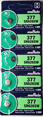 5 PACK MURATA 377 SR626SW SR626 V377 SILVER OXIDE (GOOD EXP 10/32) FREE SHIPPING