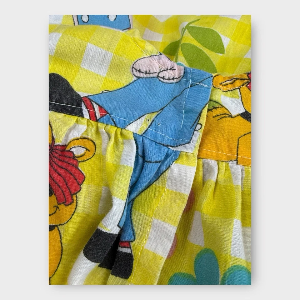 Vestido vintage 1978 Raggedy Ann & Andy amarillo guinga hecho en casa niñas talla 2T/3T Foto 4 de 4