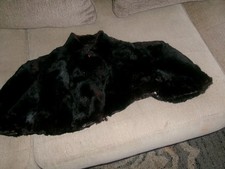 18 X 12 IN REAL FUR"" BLACK CAPE  SMA LL SIZE, NOT PERFECT  LINING IS PIC  3