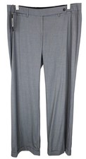 RICHMOND Men Trousers 50 Grey Stretch Striped Pleated Front Turn-Up Formal