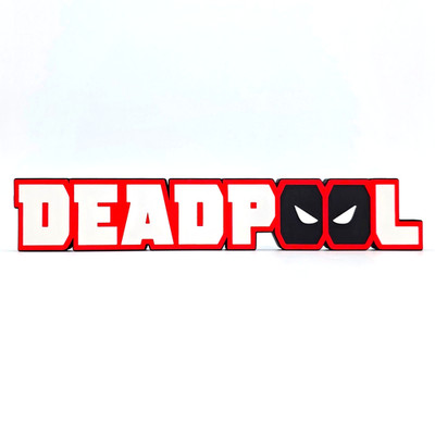 Deadpool Logo Sign with Keyhole Wall Mount 12''Marvel Fan Art Display Gamer Decor