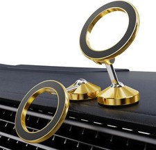 for MagSafe Car Mount, 360 Rotating Full Metal Strong Magnetic Phone Gold