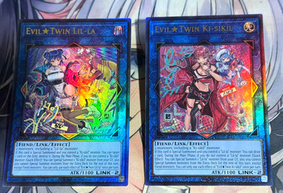 YuGiOh Asian Eng SLF1-AE086, 87 Evil Twin Lil-la Ki-siki Uncensored Art Ultimate