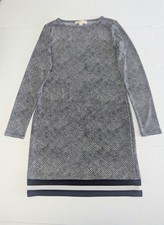 Michael Kors Tunic Dress Black White Long Sleeve Geometric Print Size S NWOT