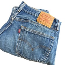 Levis 501xx Vintage Mens Straight Leg Button Fly Jeans Blue 36x32 34x28 2000