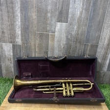 1920s-30s Crusader USA Stencil Trumpet Vintage Brass Working w/ Case