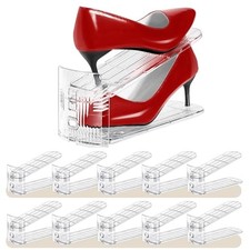Shoe Slots Organizer 10 Pack - Shoe Stackers,3 Levels 10pack Clear