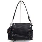 Hammitt Bryant Med MOTO Black Pebbled Leather Gunmetal Hardware Shoulder Bag NWT