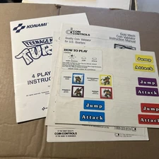 original Factory  arcade video game Manual Teenage Mutant Ninja Turtles Set