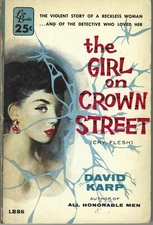 David Karp / The Girl on Crown Street Cry Flesh 1956 2nd printing