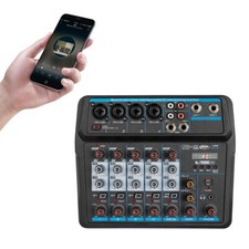6 Channel Live Studio Audio Mixer USB Bluetooth DJ Sound Mixing Console Amplifie