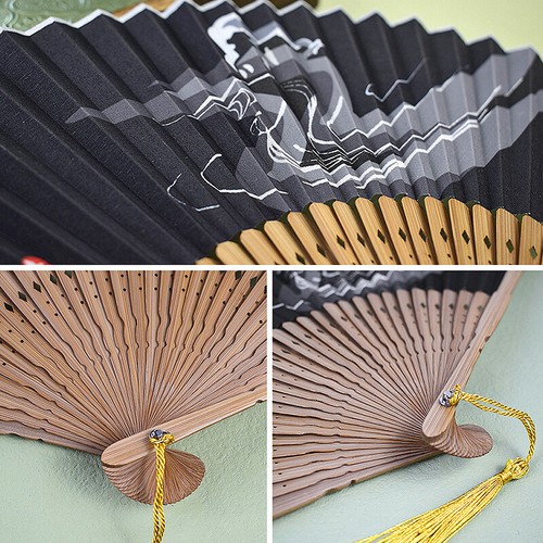 Folding Fan Silk Hand Fans Bamboo Chinese Pocket Fan Wedding Party Favors Fans - Picture 7 of 11