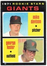 1971 Topps #276 1971 Giants Rookie Stars, M. Davison & G. Foster, baseball card
