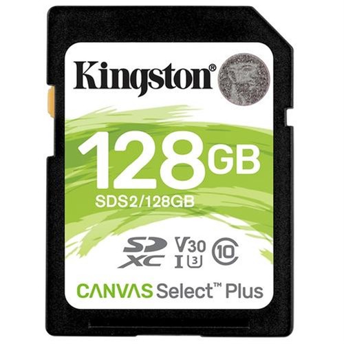 Kingston Canvas Select PlusV30 128GB SD Class 10 UHS-I U3 Flash Card - Zdjęcie 2 z 2