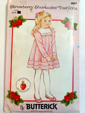 Dress Girls 5 6 Butterick 4827 Sewing Pattern Cut Strawberry Shortcake Easter