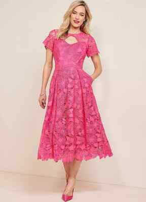 Kaleidoskop rosa Spitze Abschlussballkleid (FMS3-4)