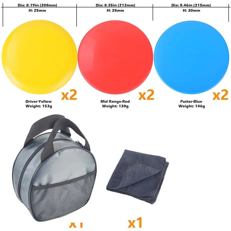 6PCS Disc Golf Set Sports Frisbee Flying Disc Driver Mid-Range Putter Carry Bag - image 2 of 4