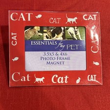 Essentials For my Pet CAT Red Photo Frame Magnet Holds 3.5"x 5" And 4" x 6"
