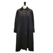 Vintage Burberry Trench Coat 80s Maxi Navy Burella Wool Overcoat Xl Quality