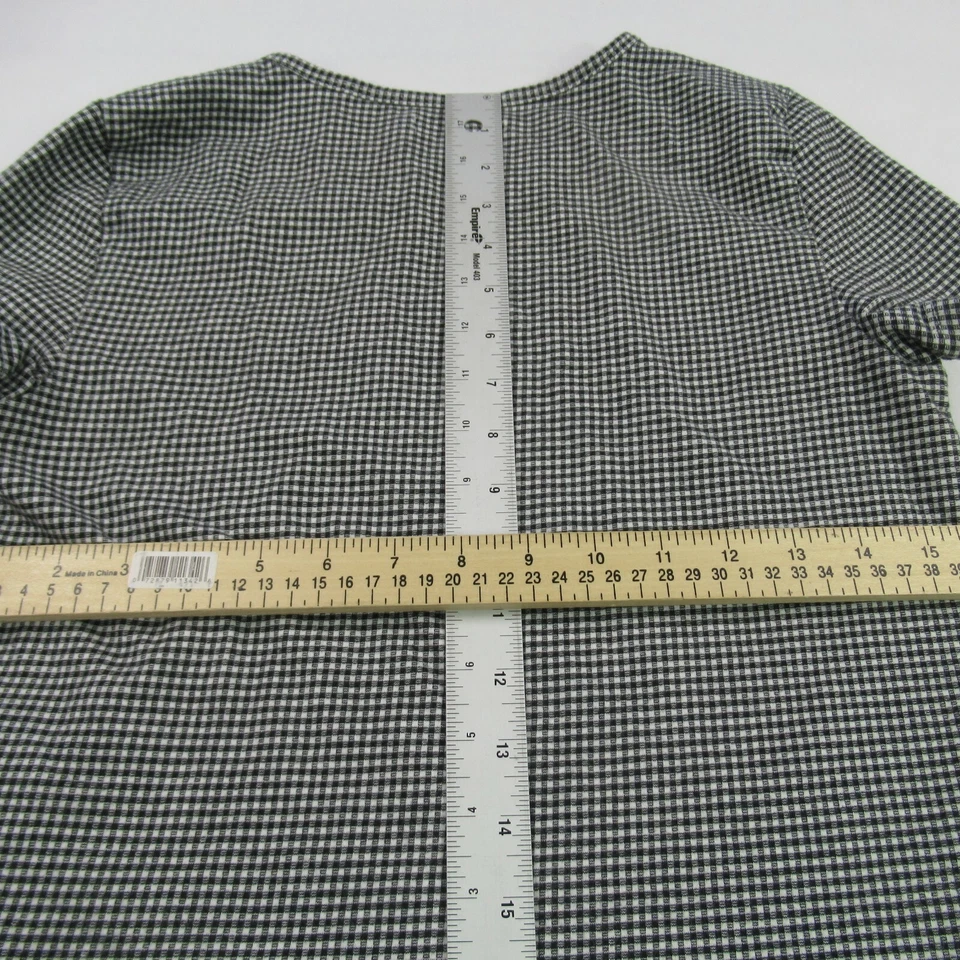 American Girl Shirt Girls Small Short Sleeve Black Checks Swoop Neck - Image 4 of 4