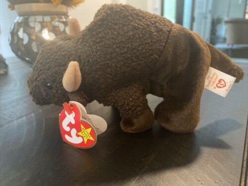 Beanie Babies Roam ERRORS 1998 TY Baby ORIGINAL OWNER Retired RARE BISON Toy - 第 2/8 張圖片