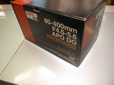 SIGMA 80 - 400 MM F 4.5 - 5.6 APO DG OPTISCHER STABILISATOR CANON EF MOUNT