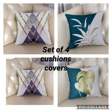Set Of 4 cushion Pillow cover 45 45 Polyester With Zipper 2 Styles For Bed Sofa