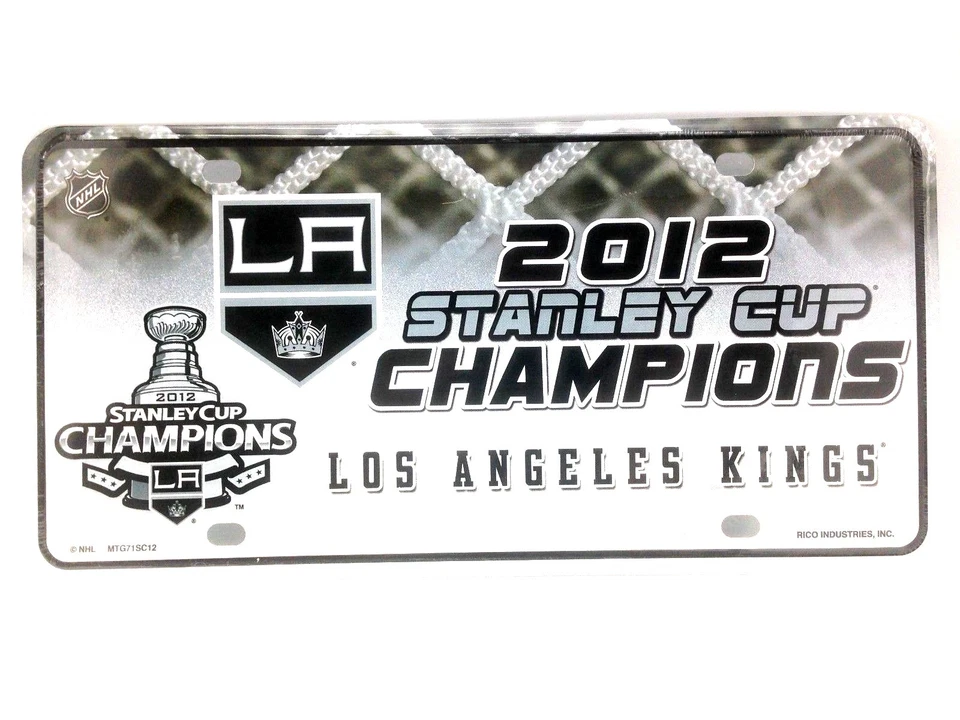 Etiqueta láser de matrícula de hockey de la NHL 2012 Stanley Cup Champions Los Angeles Kings Foto 2 de 2